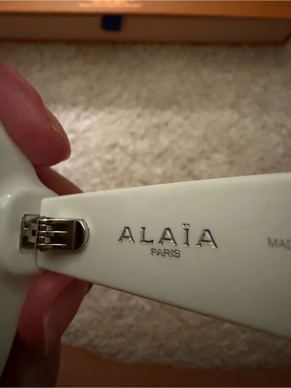 Alaia white 50MM square Sunglasses with  Gradient Lenses
